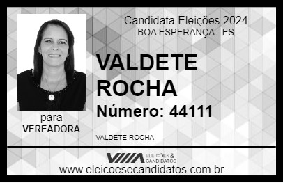 Candidato VALDETE ROCHA 2024 - BOA ESPERANÇA - Eleições