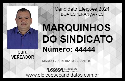 Candidato MARQUINHOS DO SINDICATO 2024 - BOA ESPERANÇA - Eleições