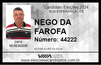 Candidato NEGO DA FAROFA 2024 - BOA ESPERANÇA - Eleições