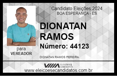 Candidato DIONATAN RAMOS 2024 - BOA ESPERANÇA - Eleições