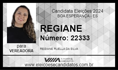 Candidato REGIANE 2024 - BOA ESPERANÇA - Eleições