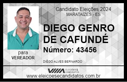 Candidato DIEGO GENRO DE CAFUNDÉ 2024 - MARATAÍZES - Eleições