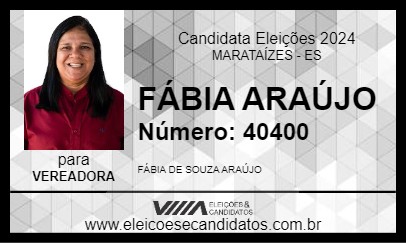 Candidato FÁBIA ARAÚJO 2024 - MARATAÍZES - Eleições