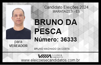 Candidato BRUNO DA PESCA 2024 - MARATAÍZES - Eleições