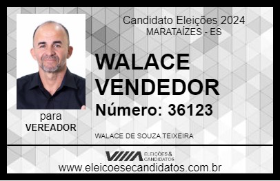 Candidato WALACE VENDEDOR 2024 - MARATAÍZES - Eleições