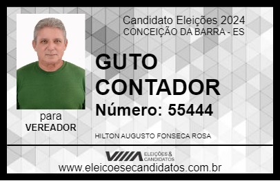 Candidato GUTO CONTADOR 2024 - CONCEIÇÃO DA BARRA - Eleições