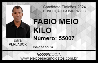 Candidato FABIO MEIO KILO 2024 - CONCEIÇÃO DA BARRA - Eleições