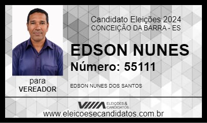 Candidato EDSON NUNES 2024 - CONCEIÇÃO DA BARRA - Eleições