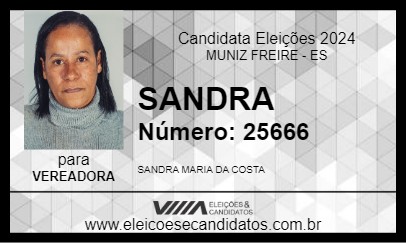 Candidato SANDRA 2024 - MUNIZ FREIRE - Eleições