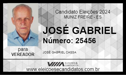 Candidato JOSÉ GABRIEL 2024 - MUNIZ FREIRE - Eleições