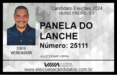 Candidato PANELA DO LANCHE 2024 - MUNIZ FREIRE - Eleições