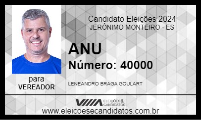 Candidato ANU 2024 - JERÔNIMO MONTEIRO - Eleições