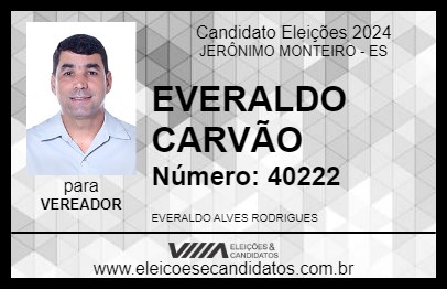 Candidato EVERALDO CARVÃO 2024 - JERÔNIMO MONTEIRO - Eleições