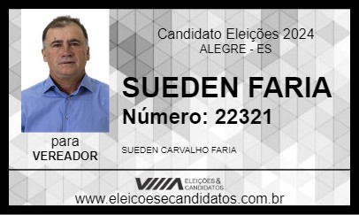 Candidato SUEDEN FARIA 2024 - ALEGRE - Eleições