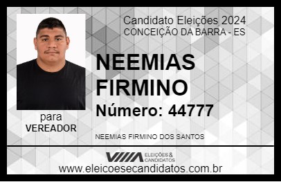 Candidato NEEMIAS FIRMINO 2024 - CONCEIÇÃO DA BARRA - Eleições