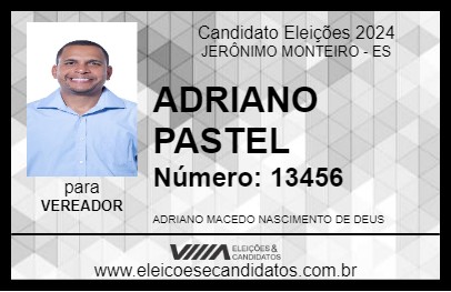 Candidato ADRIANO PASTEL 2024 - JERÔNIMO MONTEIRO - Eleições