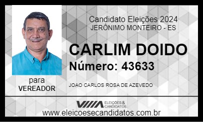 Candidato CARLIM DOIDO 2024 - JERÔNIMO MONTEIRO - Eleições