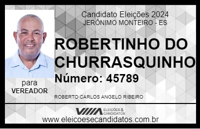 Candidato ROBERTINHO DO CHURRASQUINHO 2024 - JERÔNIMO MONTEIRO - Eleições