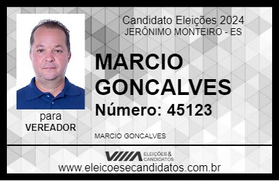 Candidato MARCIO GONCALVES 2024 - JERÔNIMO MONTEIRO - Eleições