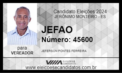 Candidato JEFAO 2024 - JERÔNIMO MONTEIRO - Eleições