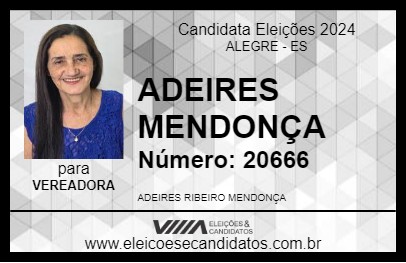 Candidato ADEIRES MENDONÇA 2024 - ALEGRE - Eleições