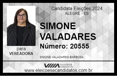 Candidato SIMONE VALADARES 2024 - ALEGRE - Eleições