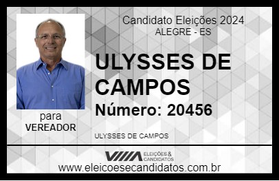 Candidato ULYSSES DE CAMPOS 2024 - ALEGRE - Eleições