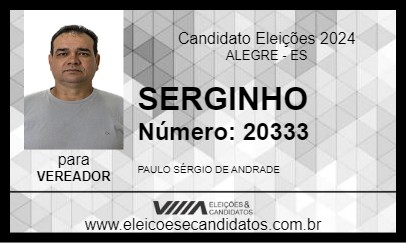 Candidato SERGINHO 2024 - ALEGRE - Eleições