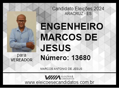 Candidato ENGENHEIRO MARCOS DE JESUS 2024 - ARACRUZ - Eleições