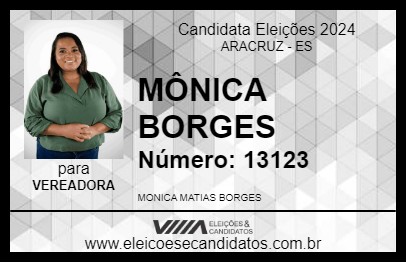 Candidato MÔNICA BORGES 2024 - ARACRUZ - Eleições