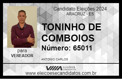 Candidato TONINHO DE COMBOIOS 2024 - ARACRUZ - Eleições