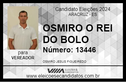 Candidato OSMIRO O REI DO BOLO 2024 - ARACRUZ - Eleições