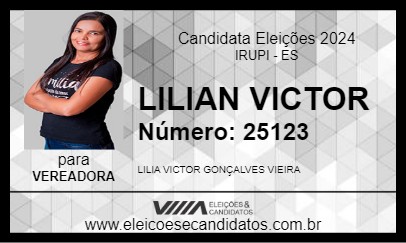 Candidato LILIAN VICTOR 2024 - IRUPI - Eleições