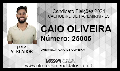 Candidato CAIO OLIVEIRA 2024 - CACHOEIRO DE ITAPEMIRIM - Eleições