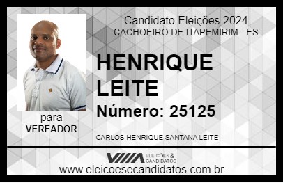 Candidato HENRIQUE LEITE 2024 - CACHOEIRO DE ITAPEMIRIM - Eleições