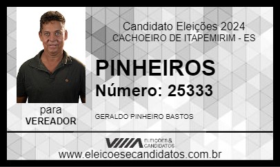 Candidato PINHEIROS 2024 - CACHOEIRO DE ITAPEMIRIM - Eleições