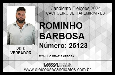 Candidato ROMINHO BARBOSA 2024 - CACHOEIRO DE ITAPEMIRIM - Eleições