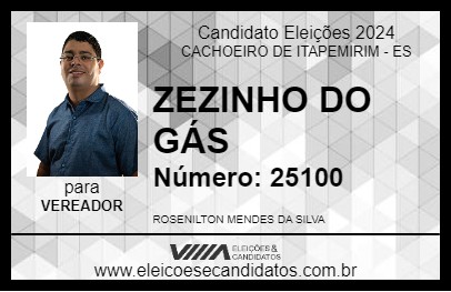 Candidato ZEZINHO DO GÁS 2024 - CACHOEIRO DE ITAPEMIRIM - Eleições