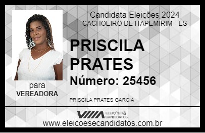 Candidato PRISCILA PRATES 2024 - CACHOEIRO DE ITAPEMIRIM - Eleições