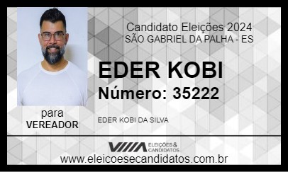 Candidato EDER KOBI 2024 - SÃO GABRIEL DA PALHA - Eleições