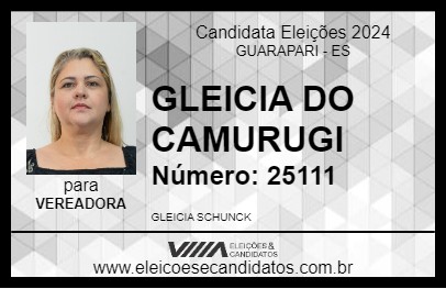 Candidato GLEICIA SCHUNCK 2024 - GUARAPARI - Eleições