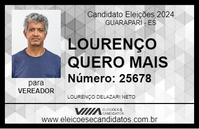 Candidato LOURENÇO QUERO MAIS 2024 - GUARAPARI - Eleições