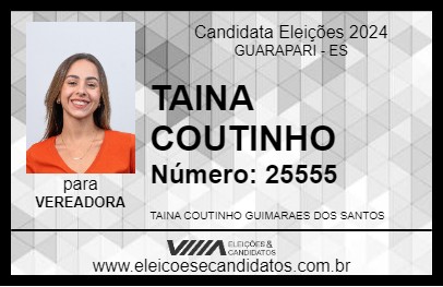 Candidato TAINA COUTINHO 2024 - GUARAPARI - Eleições