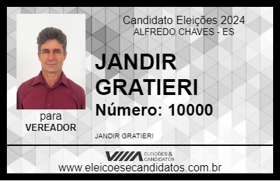 Candidato JANDIR GRATIERI 2024 - ALFREDO CHAVES - Eleições