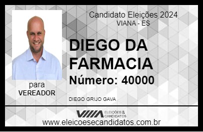 Candidato DIEGO DA FARMACIA 2024 - VIANA - Eleições