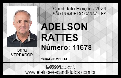 Candidato ADELSON RATTES 2024 - SÃO ROQUE DO CANAÃ - Eleições