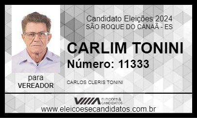 Candidato CARLIM TONINI 2024 - SÃO ROQUE DO CANAÃ - Eleições