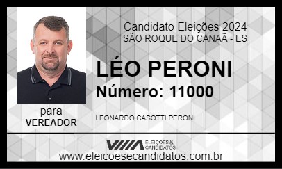 Candidato LÉO PERONI 2024 - SÃO ROQUE DO CANAÃ - Eleições