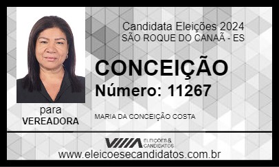 Candidato CONCEIÇÃO 2024 - SÃO ROQUE DO CANAÃ - Eleições