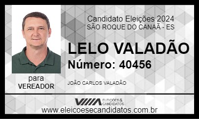 Candidato LELO VALADÃO 2024 - SÃO ROQUE DO CANAÃ - Eleições